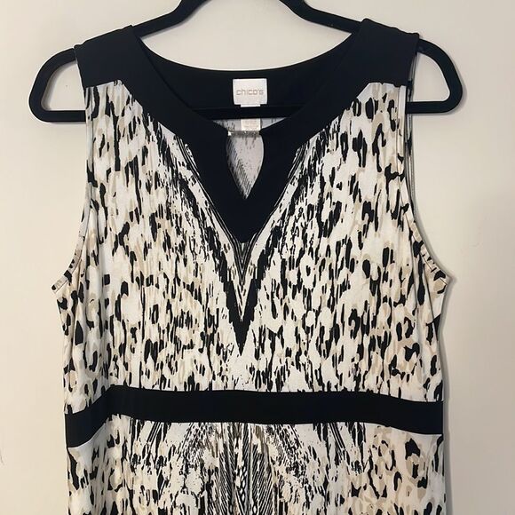 Chico's Animal Chevron Diane Maxi Dress Large - Picture 5 of 10